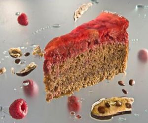 Vegan raspberry cake at Slascice Mihalek in Ljubljana