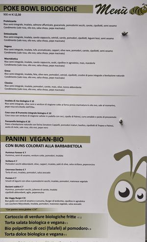Italian menu  at Il Bruco Errante in Portoferraio
