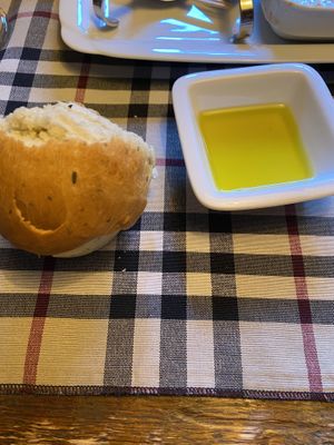Breadroll with olive oil  at The Hielander Scottish Restaurant in Alkmaar