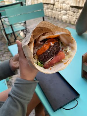 spicy vegan wrap   at Deli Gourmet Falafel in Alacati