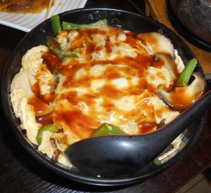 Egg Rice w. Pork Chop Cutlet $52 HKD> Excellent!  at Ying Vegetarian in Kowloon