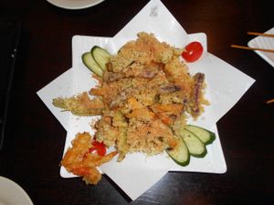 Veggie Tempura $58 HKD > Very yummy! Nice light batter. 
 at Ying Vegetarian in Kowloon