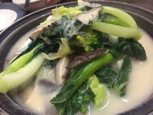 Assorted veggie pot at Ying Vegetarian in Kowloon