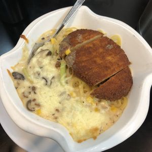 Cheesy truffle pasta  at Ying Vegetarian in Kowloon