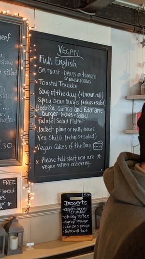 Vegan menu :) at Pool Cafe in Hathersage