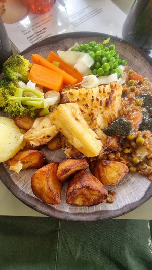 Roast vegetables and Lentil cottage pie at Walkers Nurseries in Doncaster