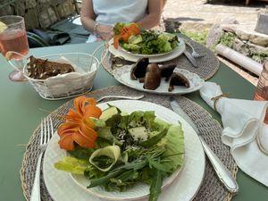 Salad with garlic mushrooms   at Le Papillon in Castellet