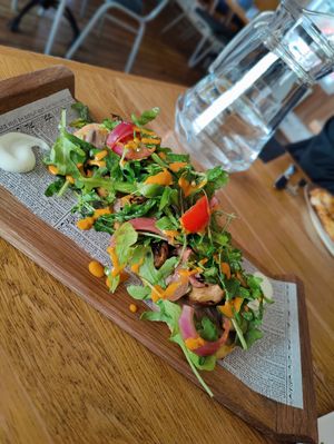 Mushroom flatbread at Salka in Husavik