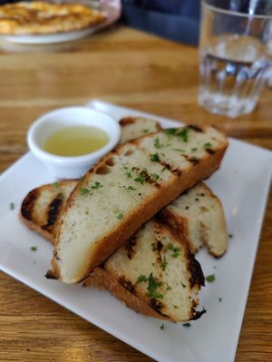 Garlic bread, ask for vegan version at Salka in Husavik