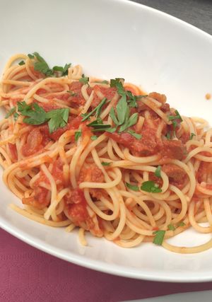 Vegan bolognese at La Fontana Bellagio dei F.lli Patroni in Bellagio