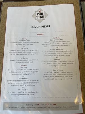 Lunch menu page 2  at Pad Thai - The Red Lion in Wokingham