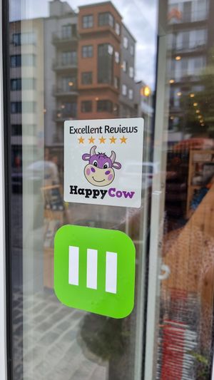 Gave a Happy Cow sticker! at Nieuwe Vaart in Antwerpen