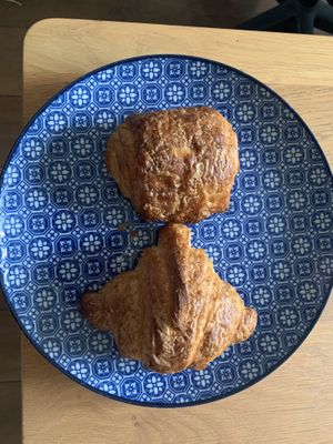 Top: croissant chocolate, bottom: plain croissant   at Nieuwe Vaart in Antwerpen
