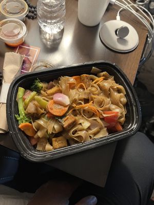 	
This is the Vegan Pad Kee Mao (Drunken Noodle), it was great!! I wasn’t planning to eat the whole thing in one setting but I couldn’t stop.
  at Thai Bistro & Bar in Evansville