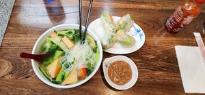 Pho and spring rolls at Pho' Neighbors in Lake Elsinore