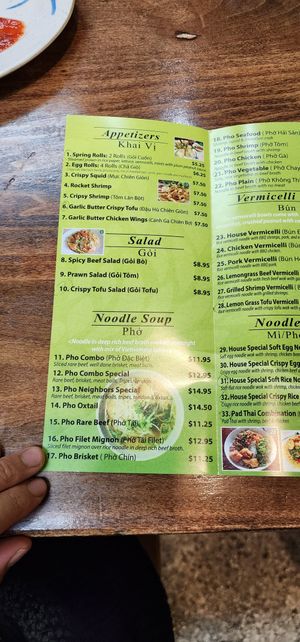 The circled numbers can be made vegan at Pho' Neighbors in Lake Elsinore
