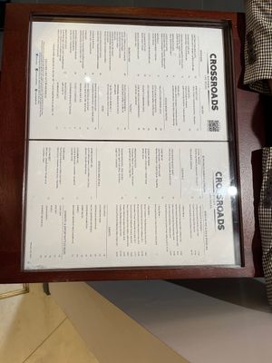 menu  at CB - Crossroads Burgers in Las Vegas