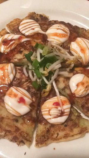 vegan Japanese pancake-dinner menu  at Lentil As Anything in St Kilda