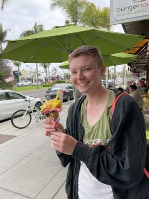 Large scoops with up to three flavors per scoop! Fruit flavors are made with real fruit and the chocolate is decadent   at Gelato Paradiso in Coronado
