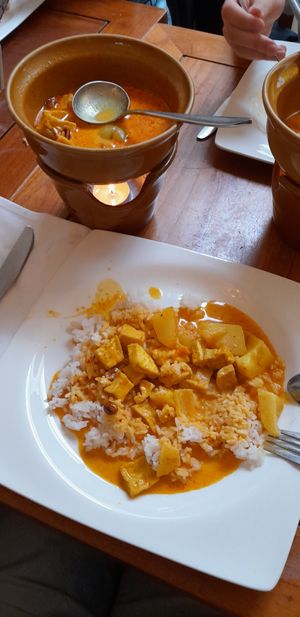 Yellow curry with tofu, potato and peanut at Erawan in Haarlem