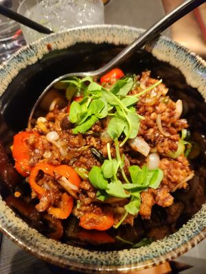 Basil "Pork" Bowl at FUHU Bar & Restaurant in Las Vegas