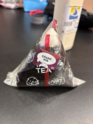 vegan spare rip onigiri  at Yaya Tea in New York City
