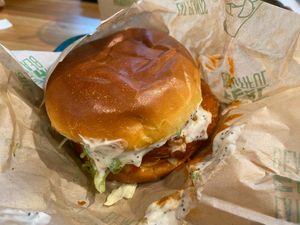 Buffalo Chick'n Sandwich at elephant+vine in Chicago