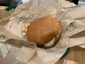 Gluten free burger  at elephant+vine in Chicago