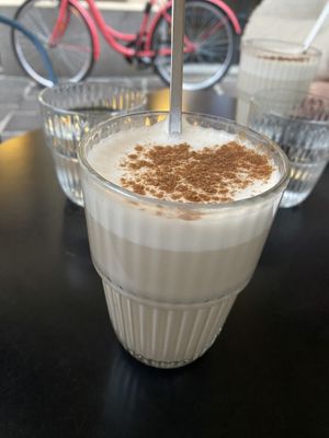 Chair tea latte   at Bazilika Križanke in Ljubljana