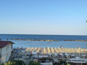 Blick von der Terrasse aufs Meer at Hotel Luxor in Bellaria-igea Marina