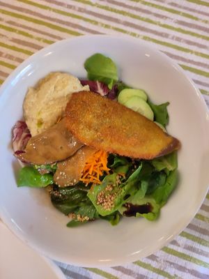 Salad with extra Hummus at Hotel Luxor in Bellaria-igea Marina