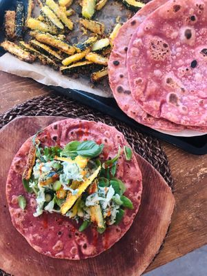 Homemade flatbread 😋 at Cristina's kitchen in Mechelen