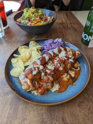 Curry wurst   at The Chakra Lounge in Bakewell