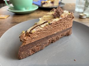 Pistachio almond chocolate torte   at The Chakra Lounge in Bakewell