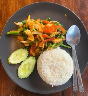 Stir fry with curry, veggies, and tofu  at Hom Mali Thai Food & Noodle in Ao Nang