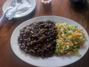 Black bean stew with veggies at Bridges Organic Health Restaurant in Nairobi