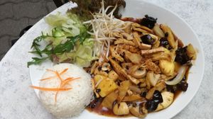 No 52 Stewed tofu with ginger in caramel sauce at Samadhi in Berlin