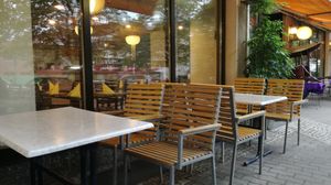 Outside seating at Samadhi in Berlin