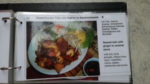 Stewed tofu in carmael sauce at Samadhi in Berlin