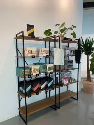 Shelves if you crave more coffee to take home  at Intense Coffee in Luxembourg City