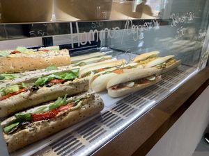 Sandwiches of the day (hummus, ‘salmon’, scrambled ‘eggs’)  at Intense Coffee in Luxembourg City