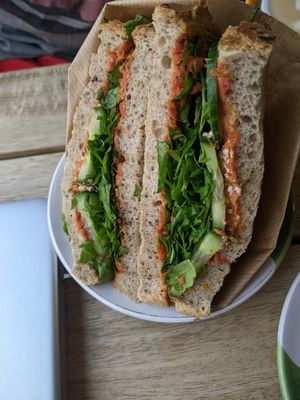 Red pesto sandwich at Intense Coffee in Luxembourg City