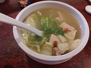 竹笙羊肉湯 Bamboo Piper and (mock) Mutton Soup at Fulin Xuan Vegetarian 福临轩 in Johor Bahru