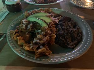 The chilaquiles  at MAWE Cocina Vegana in Mazatlan