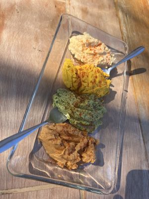 Hummus platter  at MAWE Cocina Vegana in Mazatlan