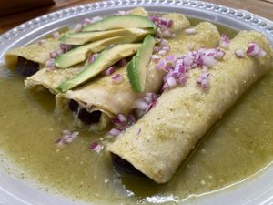 Enchiladas at MAWE Cocina Vegana in Mazatlan
