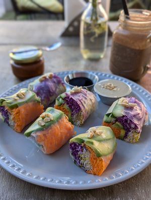 Vietnamese rollos at MAWE Cocina Vegana in Mazatlan