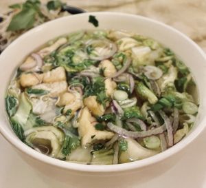 Vegan pho  at Van's Cafe in Reading