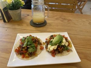 Tacos, water of the day   at Te Quiero Verde in Puerto Vallarta