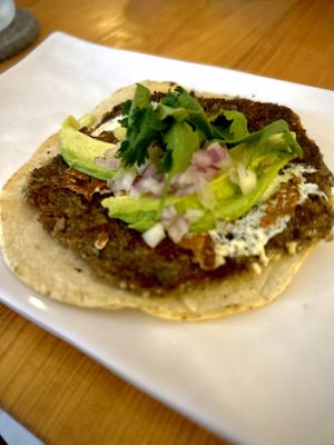 Ok…this mushroom based “patty” on our taco was incredible!!!  Can’t remember what it was called but my stomachs remembers it was fantastic!!! 🌱❤️🌱  at Te Quiero Verde in Puerto Vallarta